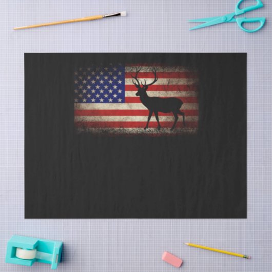 Hirschjagd Amerikanische Flagge USA Proud Hunter Seidenpapier (Basteln)