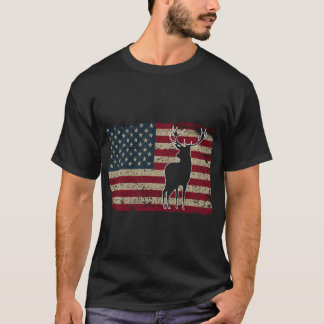 Hirschjagd Amerikanische Flagge Usa Proud Junter G T-Shirt