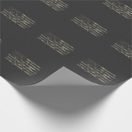 Hirschjagd Amerikanischer Fahenwaldwäscher Antler Geschenkpapier (Ecke)