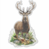Hirschjagd Aufkleber (Vorderseite)