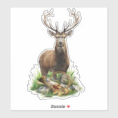 Hirschjagd Aufkleber (Blatt)