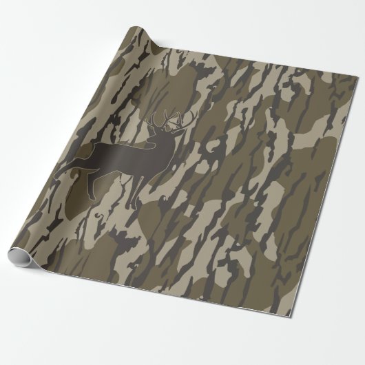 Hirschjagd Camouflage Bottomland Hirsche Camouflag Geschenkpapier (Ungerollt)
