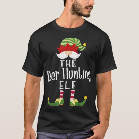 Hirschjagd Elf Gruppe Weihnachten Funny Pajama Tei T-Shirt (Vorderseite)
