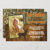 Hirschjagd Geburtstag Einladung mit Foto - Camoufl (Vorne/Hinten)