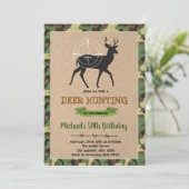 Hirschjagd Geburtstagseinladung Einladung (Stehend Vorderseite)