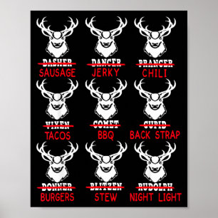 Hirschjagd-Geschenk Jäger aller Rentier von Santa Poster
