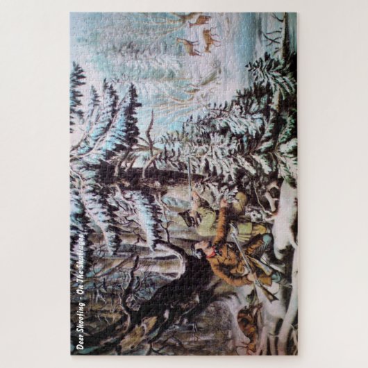 Hirschjagd großes Puzzle (Vertikal)
