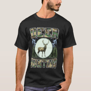 Hirschjagd Hirschjäger Bock Tarnung 90er Bootleg T-Shirt