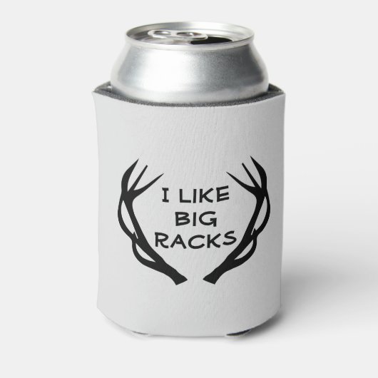 Hirschjagd Ich mag Big Racks Funny Dosenkühler (Kanne Rückseite)