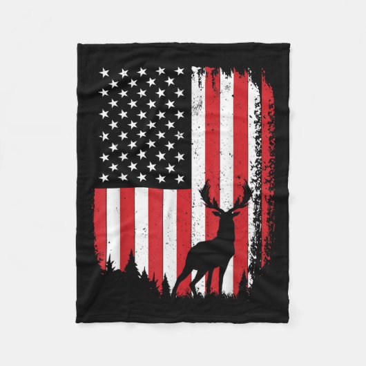 Hirschjagd Kunst für Männer Frauen Buck Elk Hunter Fleecedecke (Vorderseite)