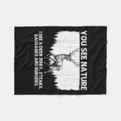 Hirschjagd Kunst für Männer Frauen Wildtiere Dee Fleecedecke (Vorderseite (Horizontal))