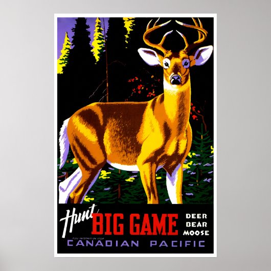 Hirschjagd Kunst Jagd Großwild Poster Tom Hall (Vorne)