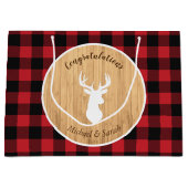 Hirschjagd-Lodge Kinderdusche Antler Große Geschenktüte (Vorderseite)