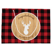 Hirschjagd-Lodge Kinderdusche Antler Große Geschenktüte (Rückseite)