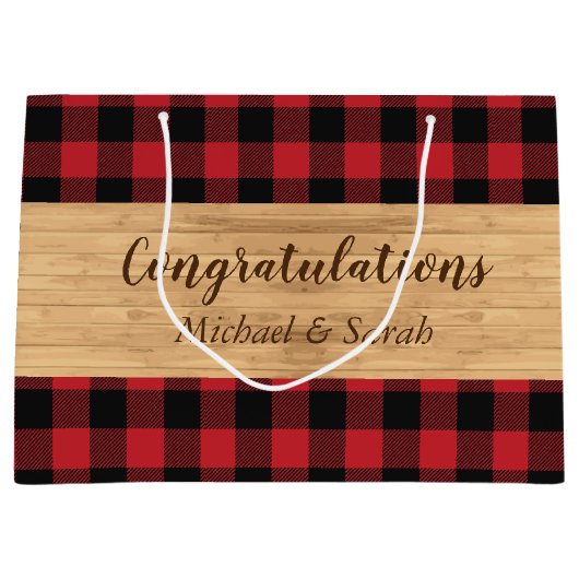 Hirschjagd-Lodge Kinderdusche Antler Große Geschenktüte (Vorderseite)