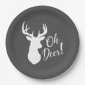 Hirschjagd-Lodge Kinderdusche Antler Pappteller (Vorderseite)