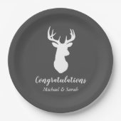 Hirschjagd-Lodge Kinderdusche Antler Pappteller (Vorderseite)