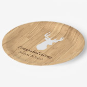 Hirschjagd-Lodge Kinderdusche Antler Pappteller (Schrägansicht)