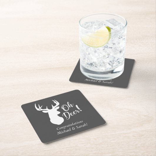 Hirschjagd-Lodge Kinderdusche Antler Rechteckiger Pappuntersetzer (Vor Ort)