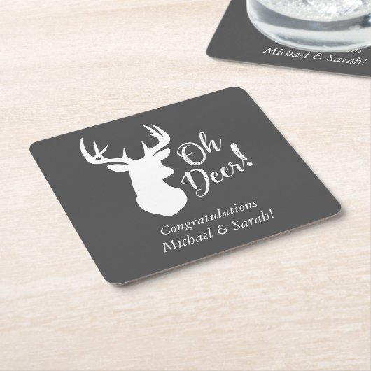 Hirschjagd-Lodge Kinderdusche Antler Rechteckiger Pappuntersetzer (angewinkelt)