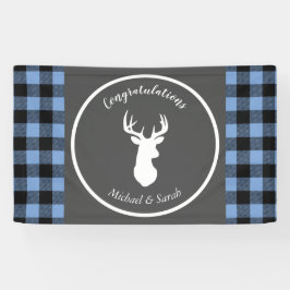 Hirschjagd Lodge Kinderdusche Antlers Boy Blue Banner