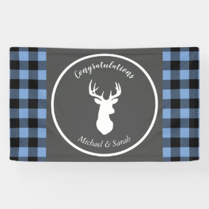 Hirschjagd Lodge Kinderdusche Antlers Boy Blue Banner