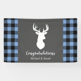 Hirschjagd Lodge Kinderdusche Antlers Boy Blue Banner