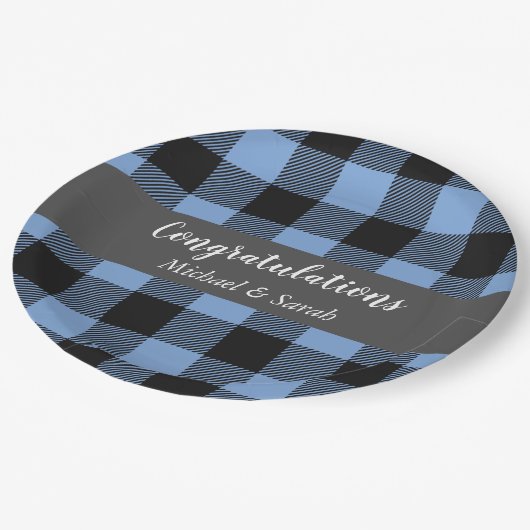 Hirschjagd Lodge Kinderdusche Antlers Boy Blue Pappteller (Schrägansicht)