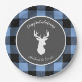Hirschjagd Lodge Kinderdusche Antlers Boy Blue Pappteller (Vorderseite)