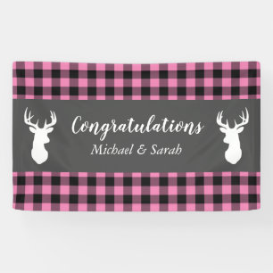 Hirschjagd Lodge Kinderdusche Antlers Girl Pink Banner