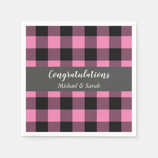 Hirschjagd Lodge Kinderdusche Antlers Girl Pink Serviette (Vorderseite)