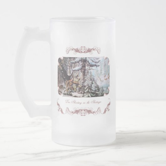 Hirschjagd Mattierte Bier Tasse / Stein (Links)