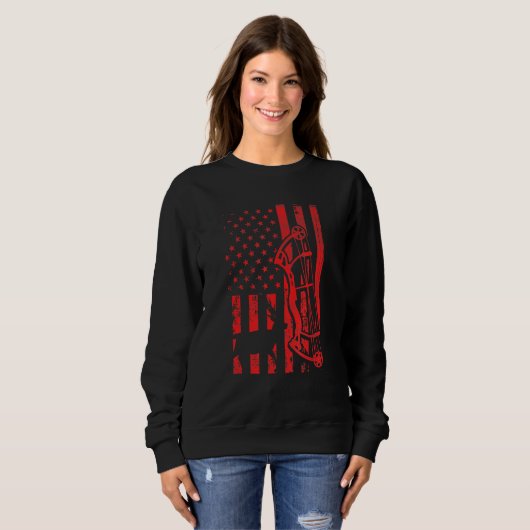 Hirschjagd Patriotic Us Elk Bow Hunter Usa Ameri Sweatshirt (Vorne ganz)