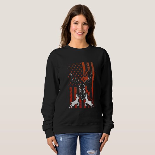 Hirschjagd Patriotic Us Elk Bow Hunter Usa Ameri Sweatshirt (Vorne ganz)
