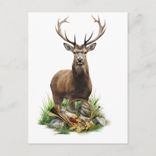 Hirschjagd Postkarte (Vorderseite)
