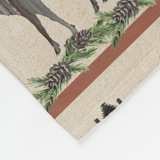 Hirschjagd Rustikale Berghütte Western Tribal Fleecedecke (Ecke)