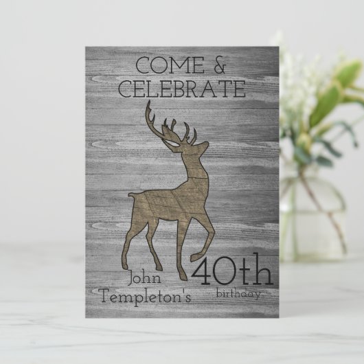 Hirschjagd Rustikale Sportarten im Freien Männer G Einladung (Stehend Vorderseite)