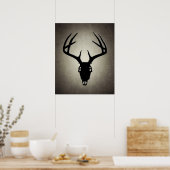 Hirschjagd Schädel mit Antlern Poster (Küche)