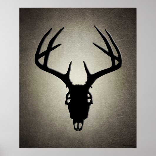 Hirschjagd Schädel mit Antlern Poster (Vorne)