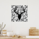 Hirschjagd Schädel mit Geweih Poster (Küche)