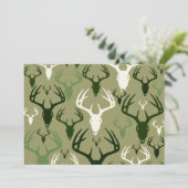 Hirschjagd Schädelmuster Einladung (Stehend Vorderseite)