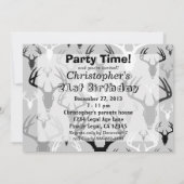 Hirschjagd Schädelmuster Einladung (Rückseite)