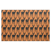 Hirschjagd Silhouette Muster Orange Hintergrund Stoff (Yard (91,4 cm))