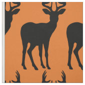 Hirschjagd Silhouette Muster Orange Hintergrund Stoff (Muster)