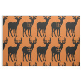 Hirschjagd Silhouette Muster Orange Hintergrund Stoff (Fat Quarter (45,7 x 55,9 cm))