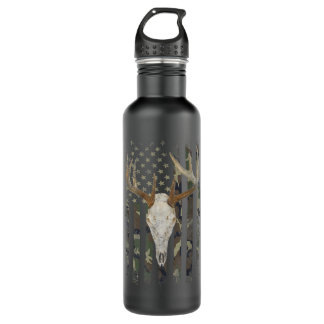 Hirschjagd Skull American Camouflage USA Flag Whit Edelstahlflasche