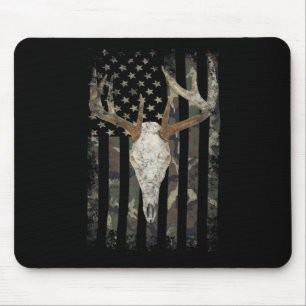 Hirschjagd Skull American Camouflage USA Flag Whit Mousepad