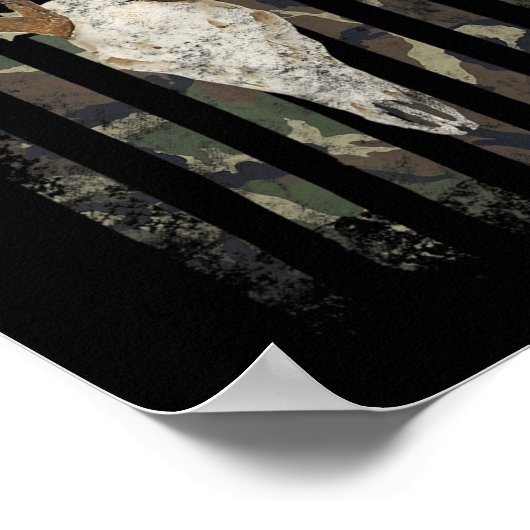 Hirschjagd Skull American Camouflage USA Flag Whit Poster (Ecke)