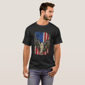 Hirschjagd Skull Whitetail Buck American Flag VI T-Shirt (Vorne ganz)