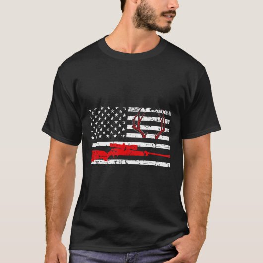 Hirschjagd spendet amerikanische Fahne US-Flaggenb T-Shirt (Vorderseite)